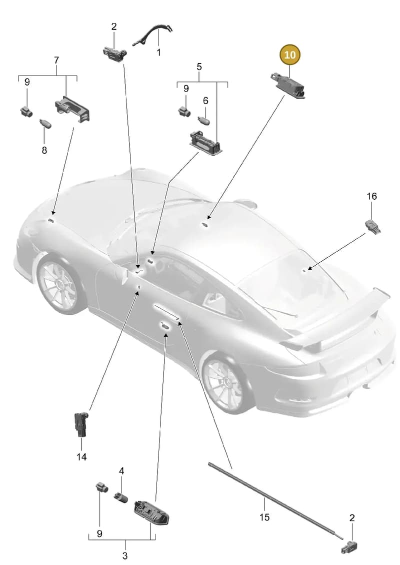 99163207100 — Porsche 911 (2013-2020) diagram p41903004, position 10