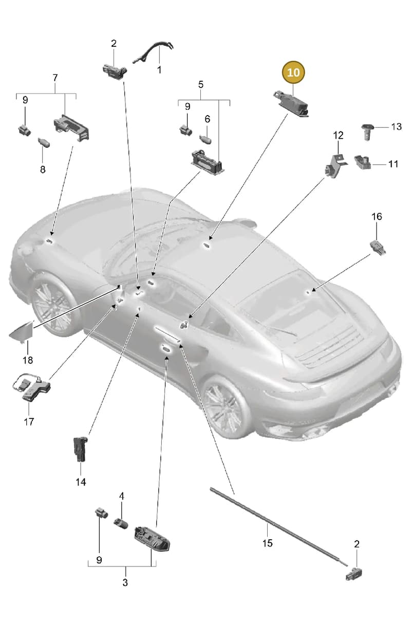 99163207100 — Porsche GT2 RS Clubsport (2013-2020) diagram p42903004, position 10
