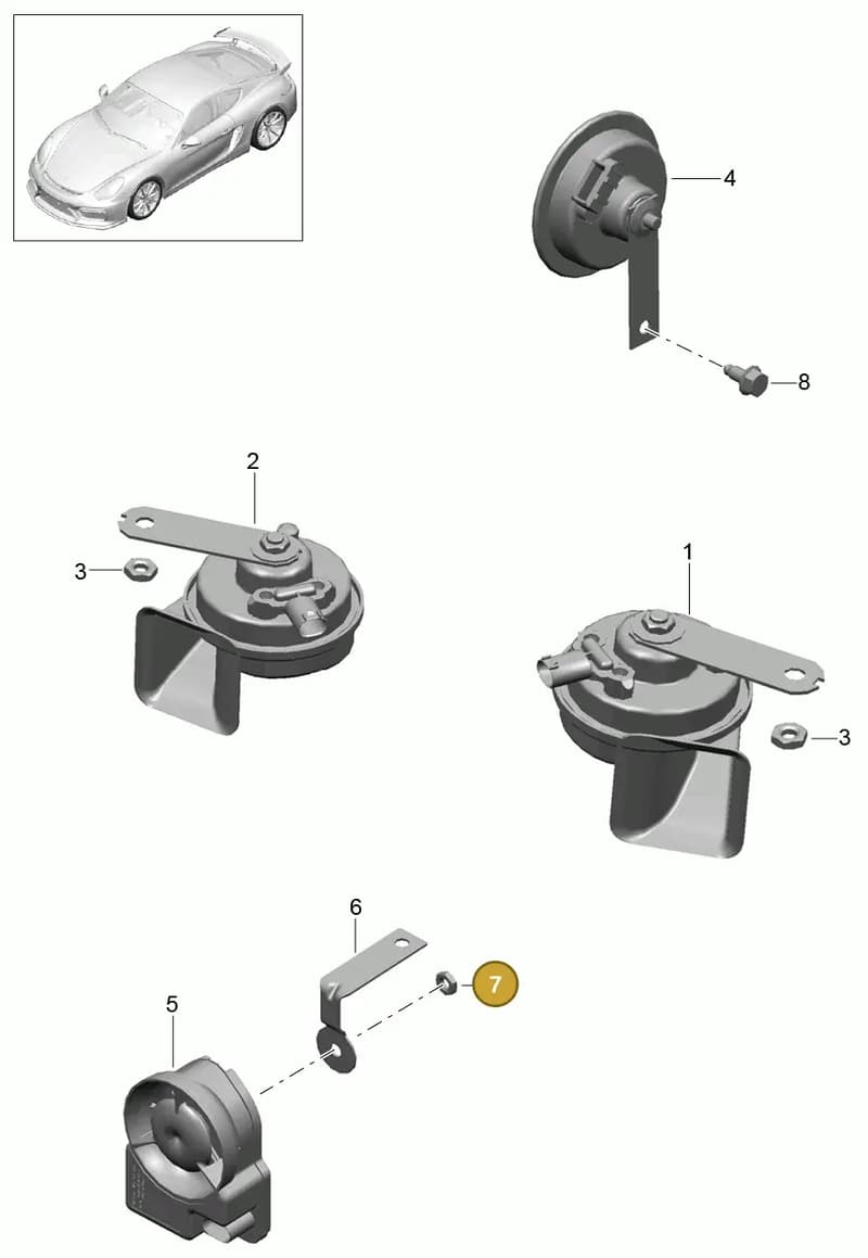 99163207100 — Porsche Cayman GT4 (2015-2016) diagram p45903000, position 7