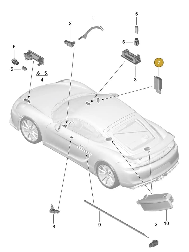 99163207100 — Porsche Cayman GT4 (2015-2016) diagram p45903004, position 7