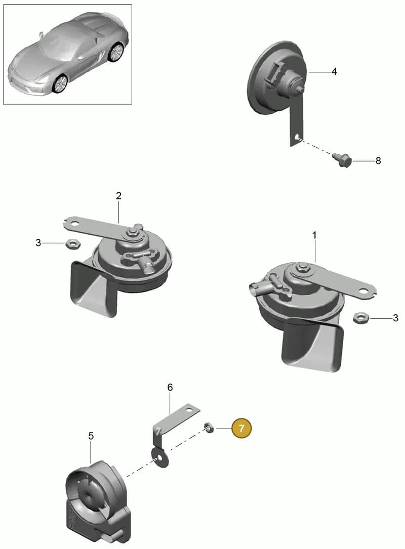99163207100 — Porsche Boxster Spyder (2015-2016) diagram p46903000, position 7