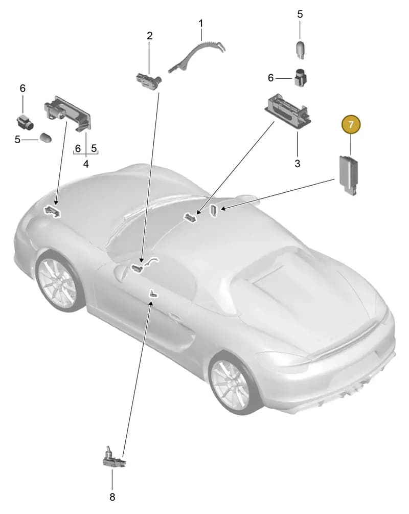 99163207100 — Porsche Boxster Spyder (2015-2016) diagram p46903004, position 7