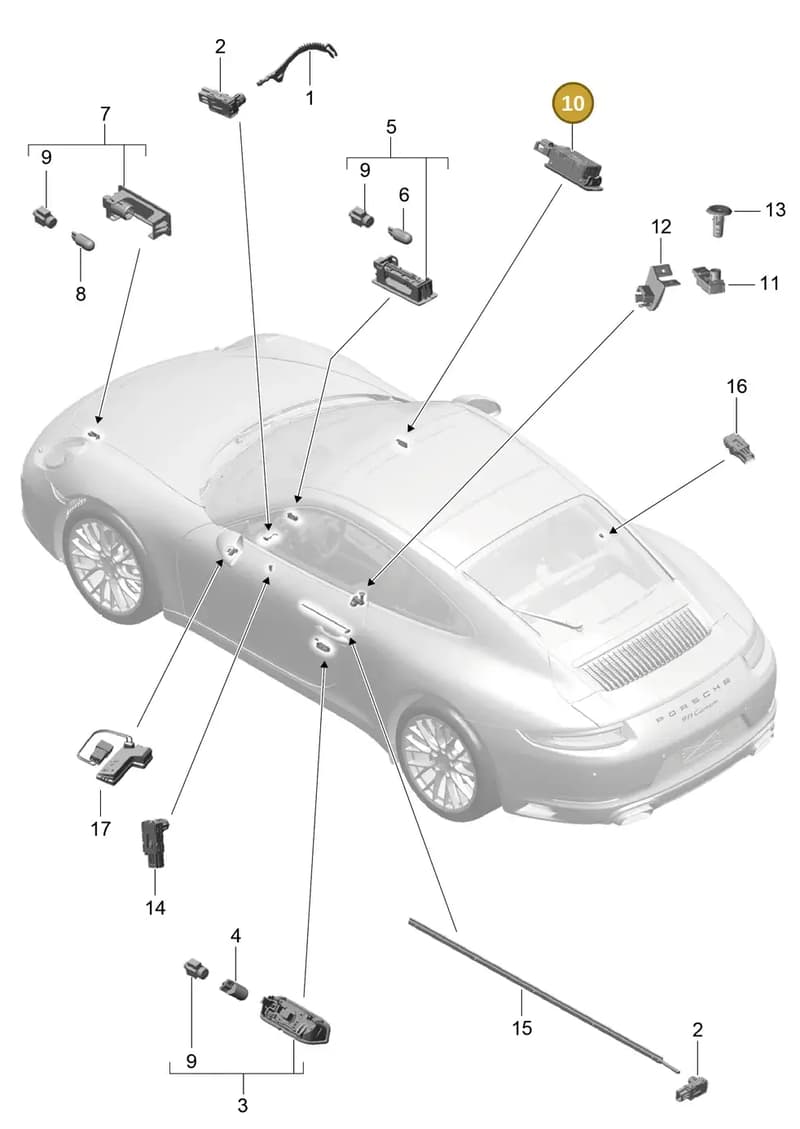 99163207100 — Porsche 911 (2016-2019) diagram p47903004, position 10