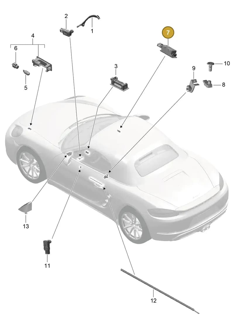 99163207100 — Porsche Boxster (2016-2019) diagram p48903004, position 7