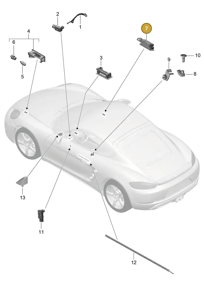 99163207100 — Porsche Cayman (2016-2019) diagram p50903004, position 7