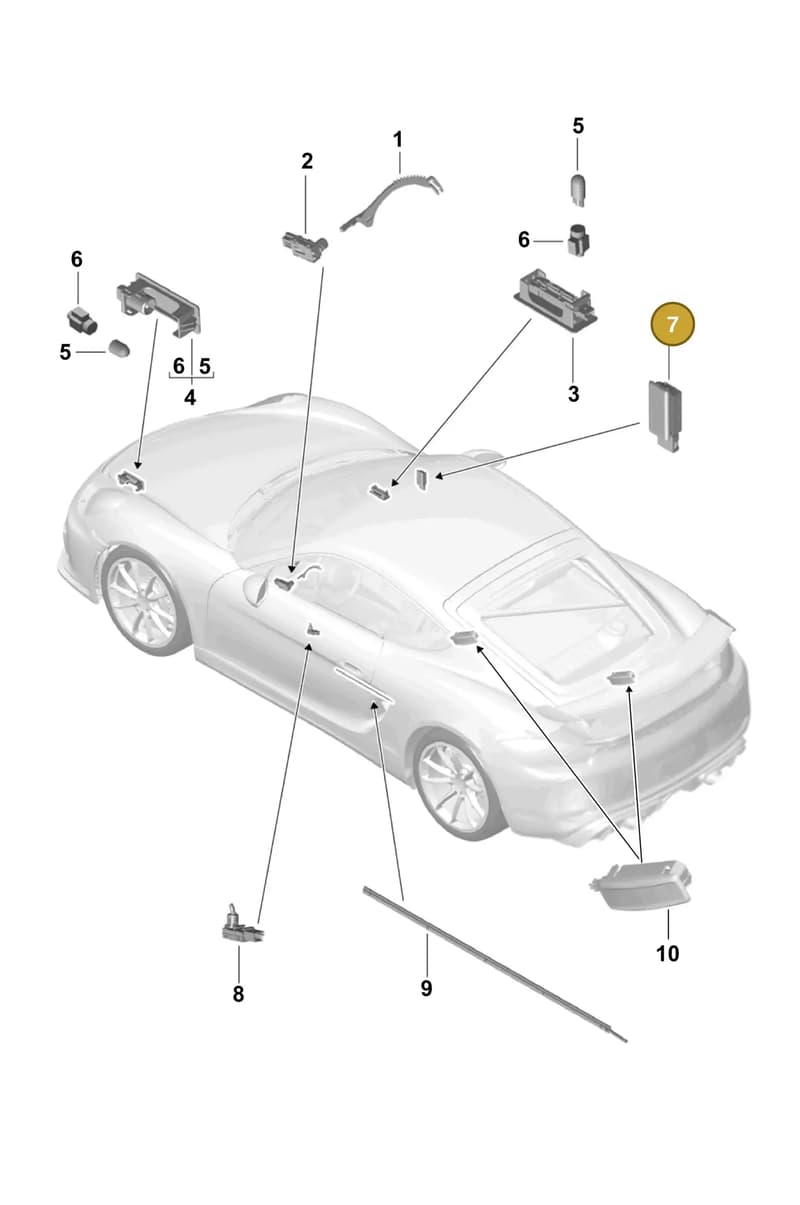 99163207100 — Porsche Cayman (2019-2022) diagram p55903040, position 7