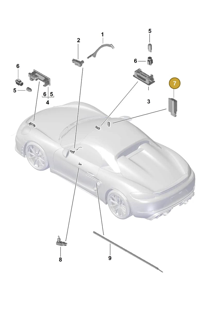 99163207100 — Porsche Boxster Spyder (2019-2020) diagram p54903040, position 7