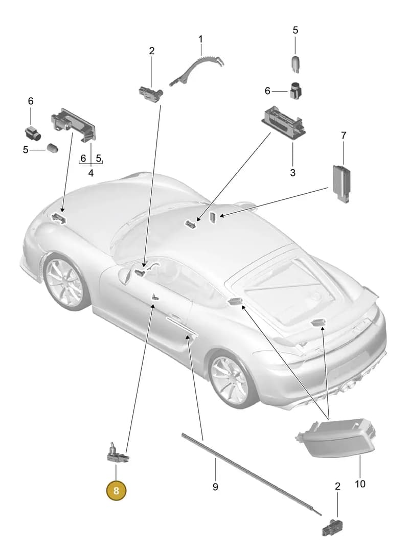 99163208500 — Porsche Cayman GT4 (2015-2016) diagram p45903004, position 8