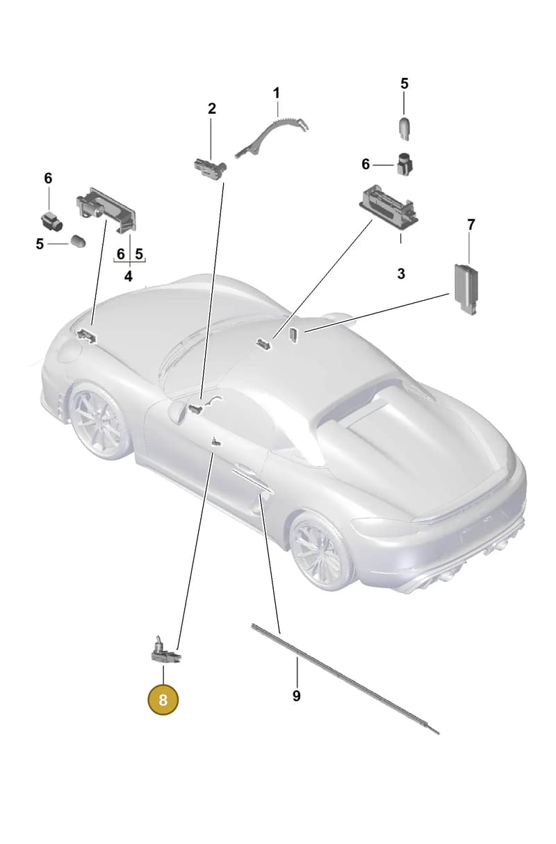 99163208500 — Porsche Boxster Spyder (2019-2020) diagram p54903040, position 8