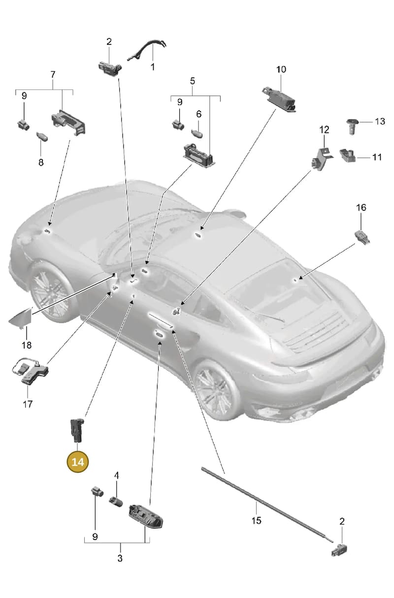 99163208600 — Porsche GT2 RS Clubsport (2013-2020) diagram p42903004, position 14