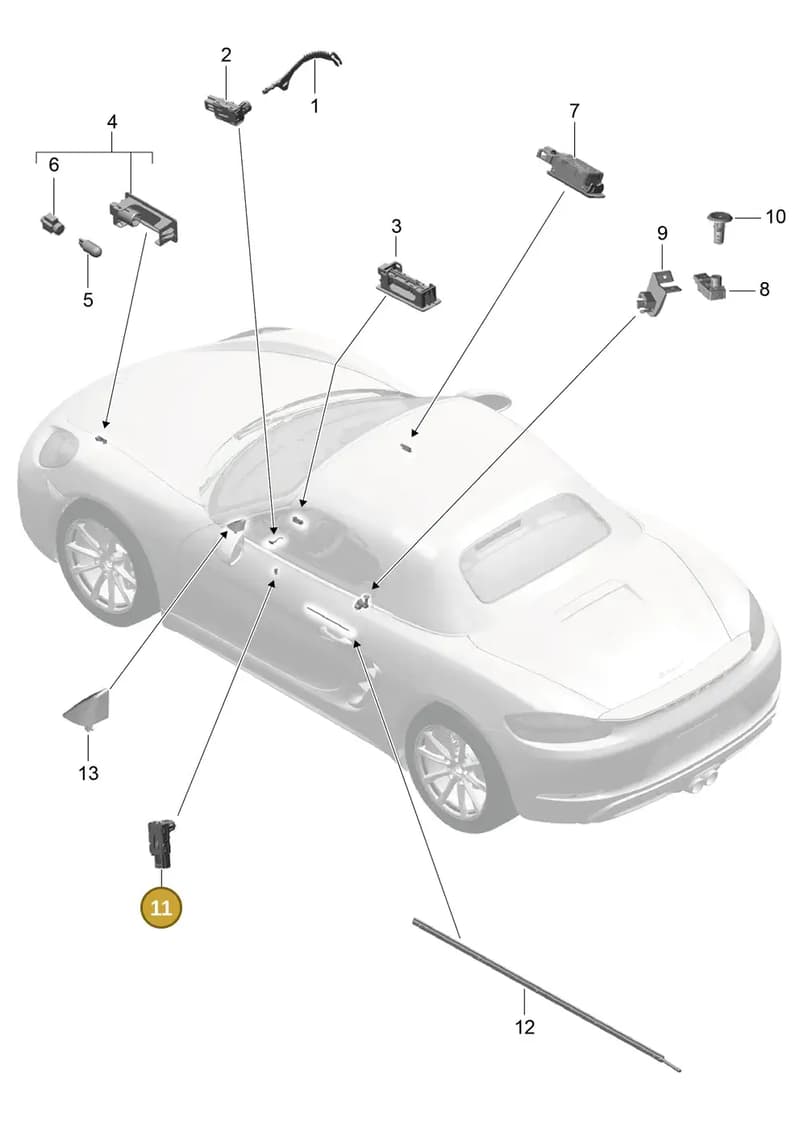 99163208600 — Porsche Boxster (2016-2019) diagram p48903004, position 11