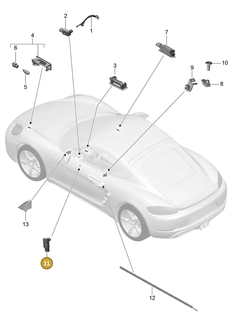 99163208600 — Porsche Cayman (2016-2019) diagram p50903004, position 11