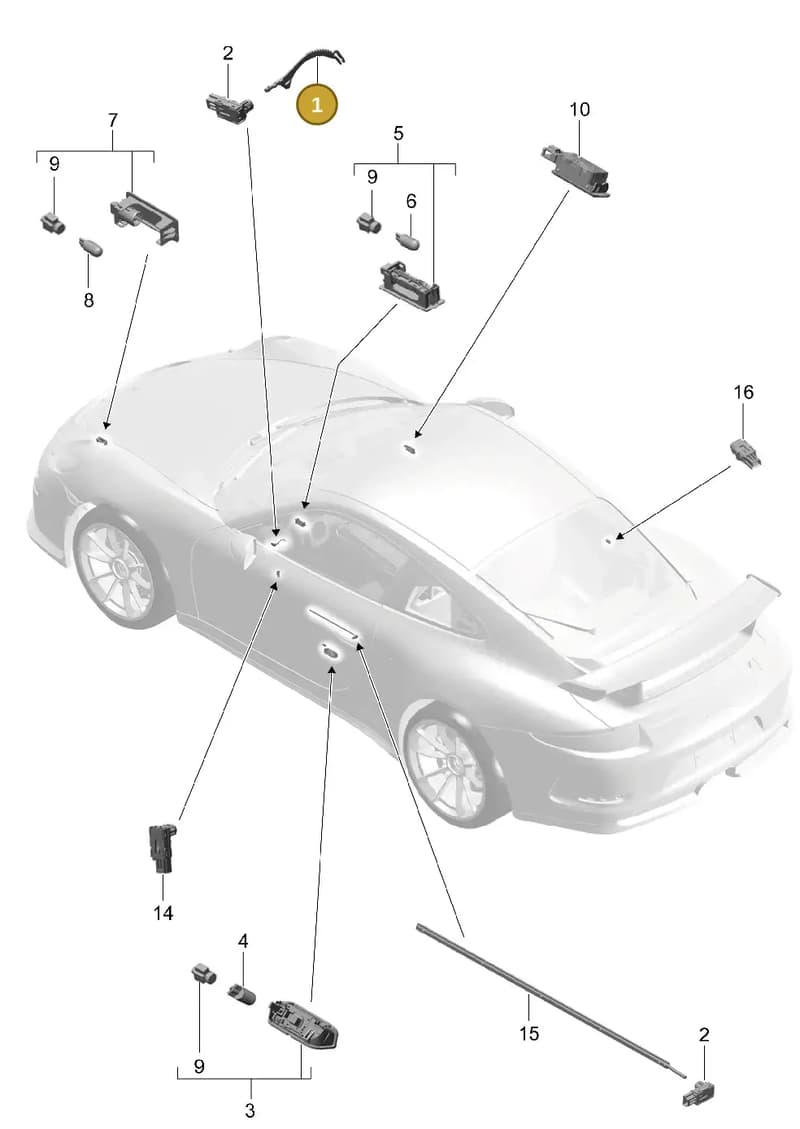 99163213100 — Porsche 911 (2013-2020) diagram p41903004, position 1