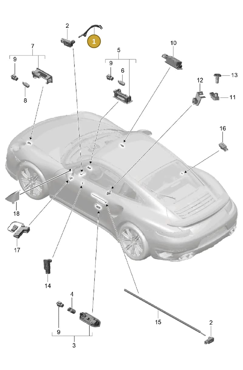 99163213100 — Porsche GT2 RS Clubsport (2013-2020) diagram p42903004, position 1