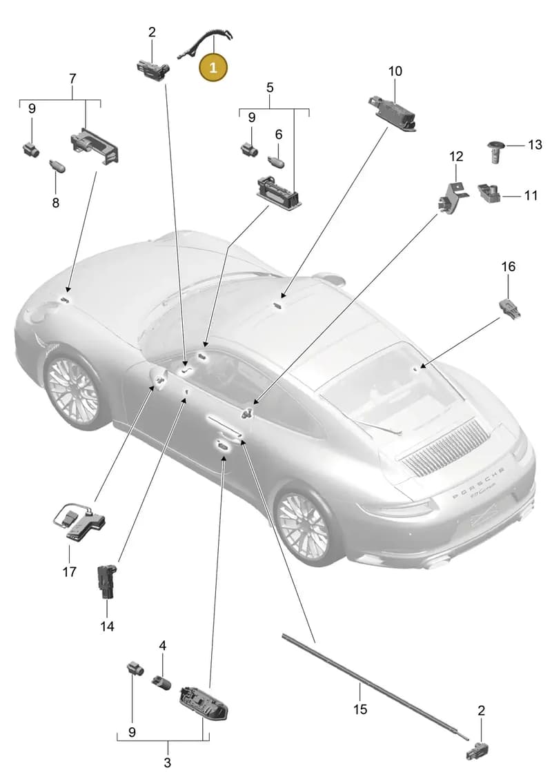 99163213100 — Porsche 911 (2016-2019) diagram p47903004, position 1