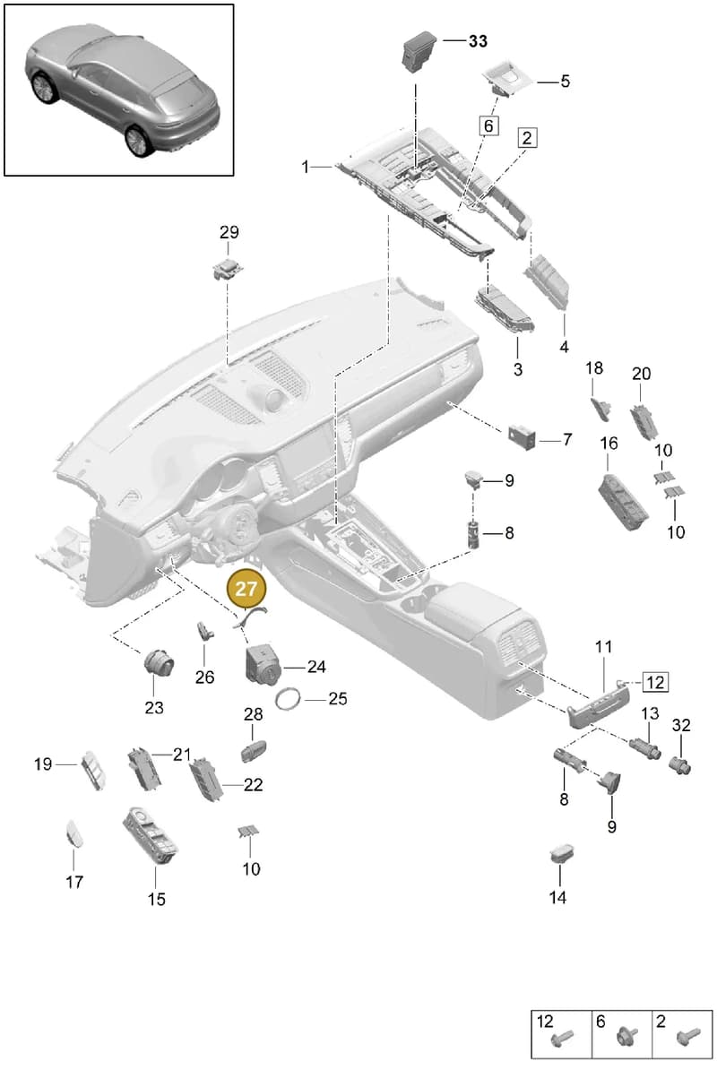 99163213100 — Porsche Macan (2018-2022) diagram p52000193, position 27