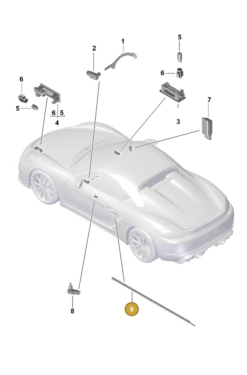 99163218900 — Porsche Boxster Spyder (2019-2020) diagram p54903040, position 9
