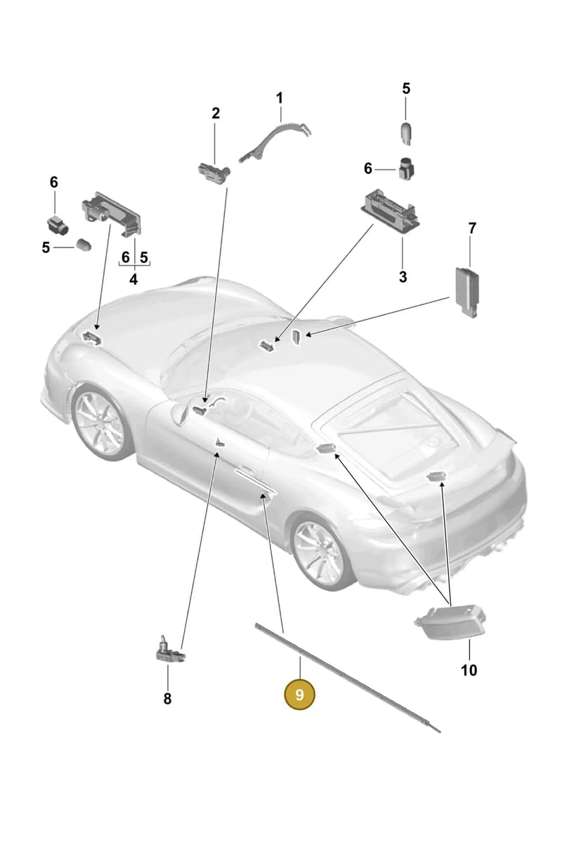 99163219000 — Porsche Cayman (2019-2022) diagram p55903040, position 9