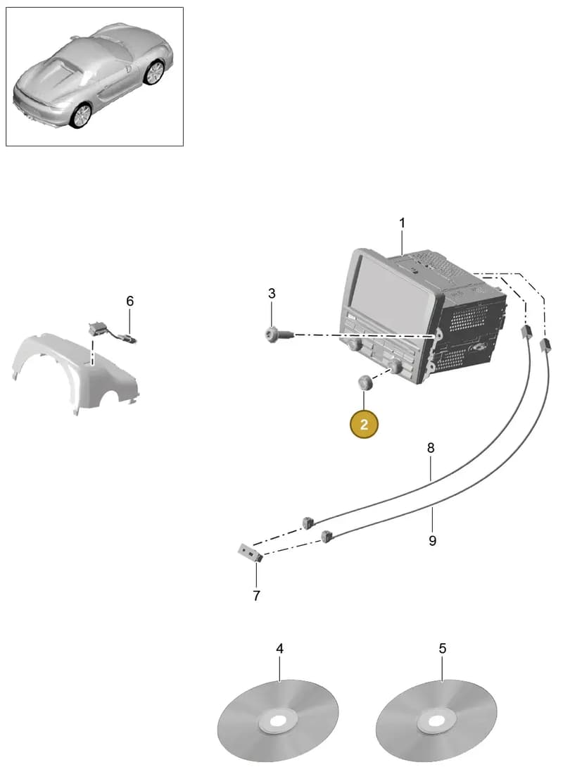 99164232701 — Porsche Boxster Spyder (2015-2016) diagram p46911000, position 2