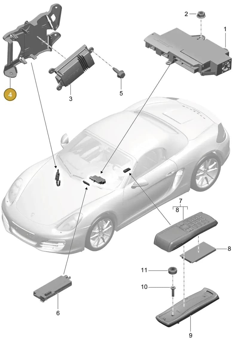 99164552100 — Porsche Boxster (2012-2016) diagram p39911010, position 4