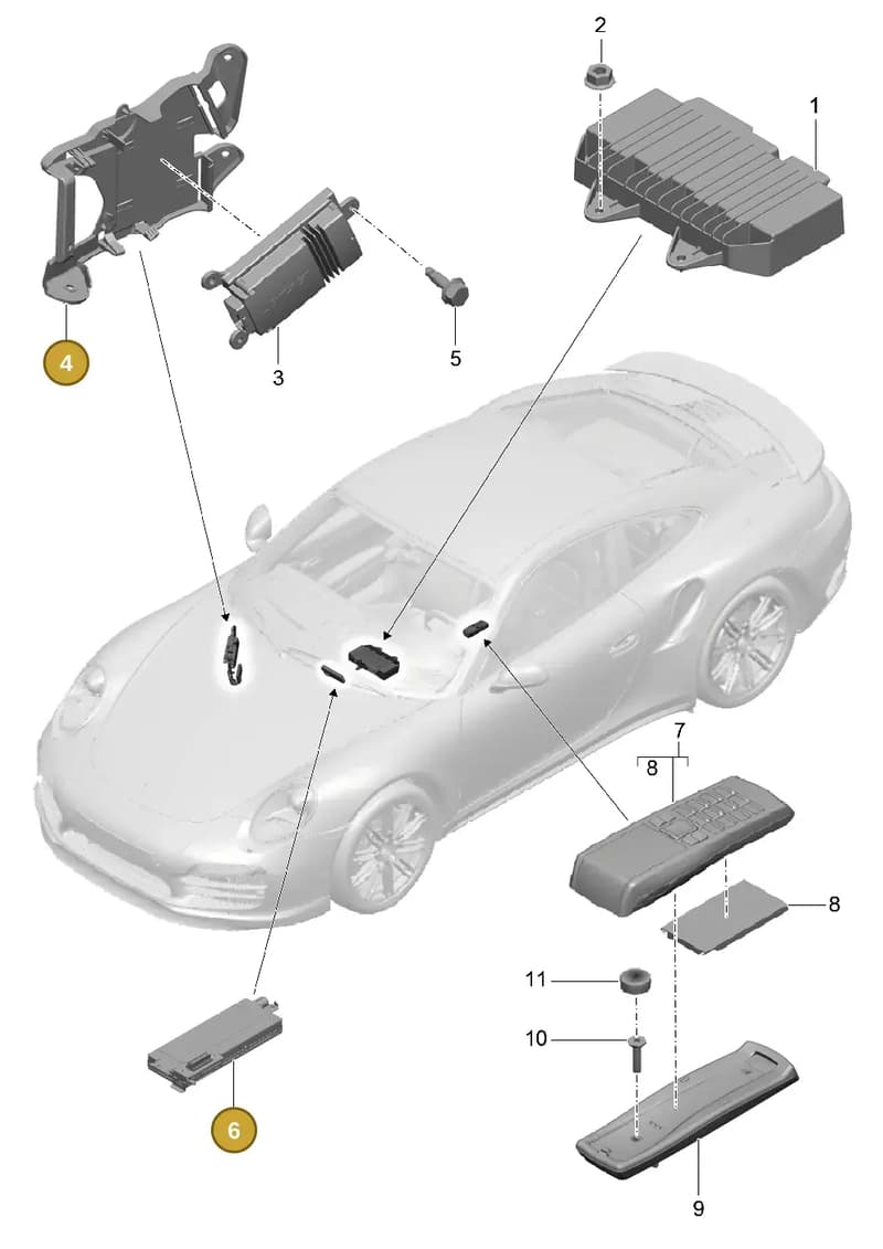 99164552100 — Porsche GT2 RS Clubsport (2013-2020) diagram p42911010, position 4+6