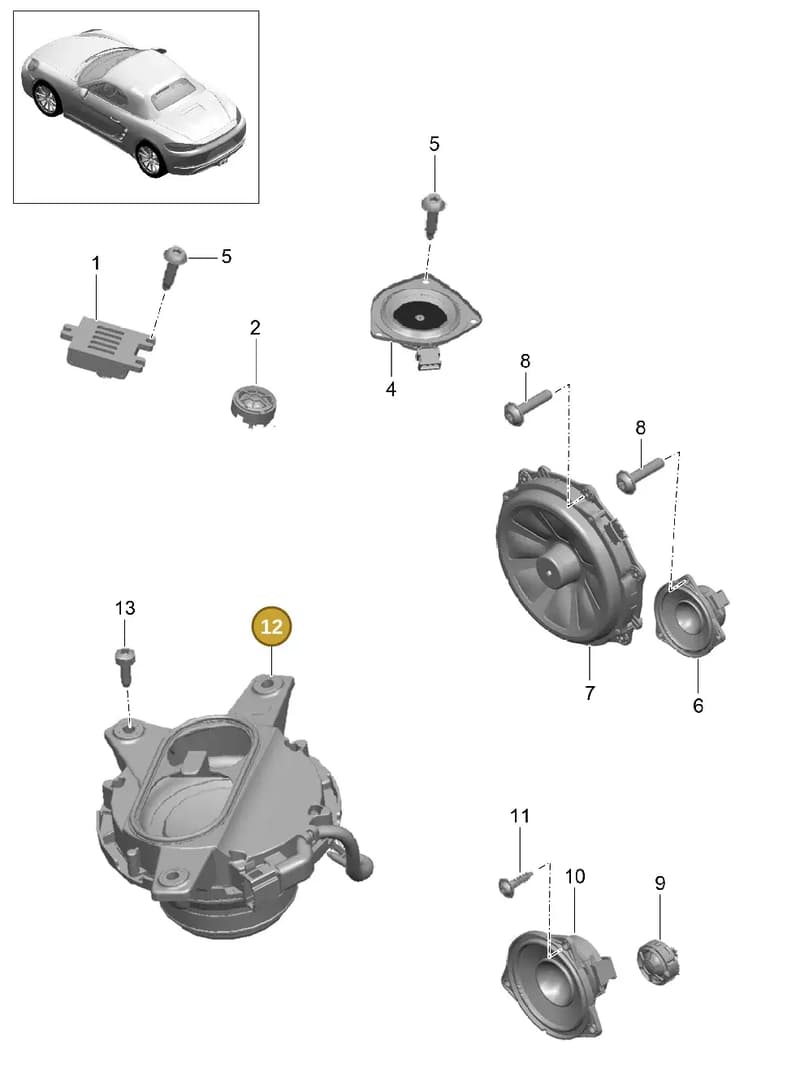 99164556501 — Porsche Boxster (2016-2019) diagram p48911005, position 12