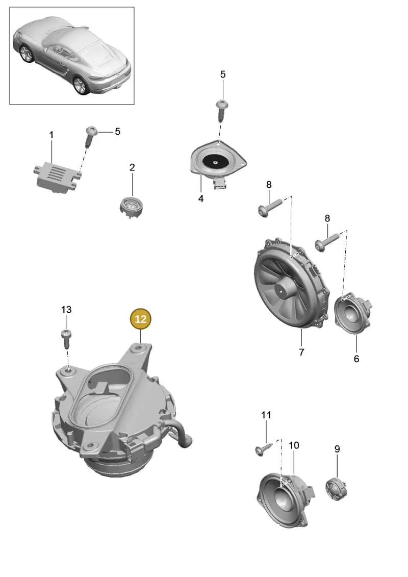 99164556501 — Porsche Cayman (2016-2019) diagram p50911005, position 12