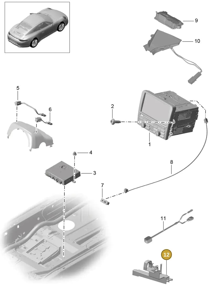 99164557500 — Porsche 991 Carrera 4 (2011-2016) diagram p38911000, position 12