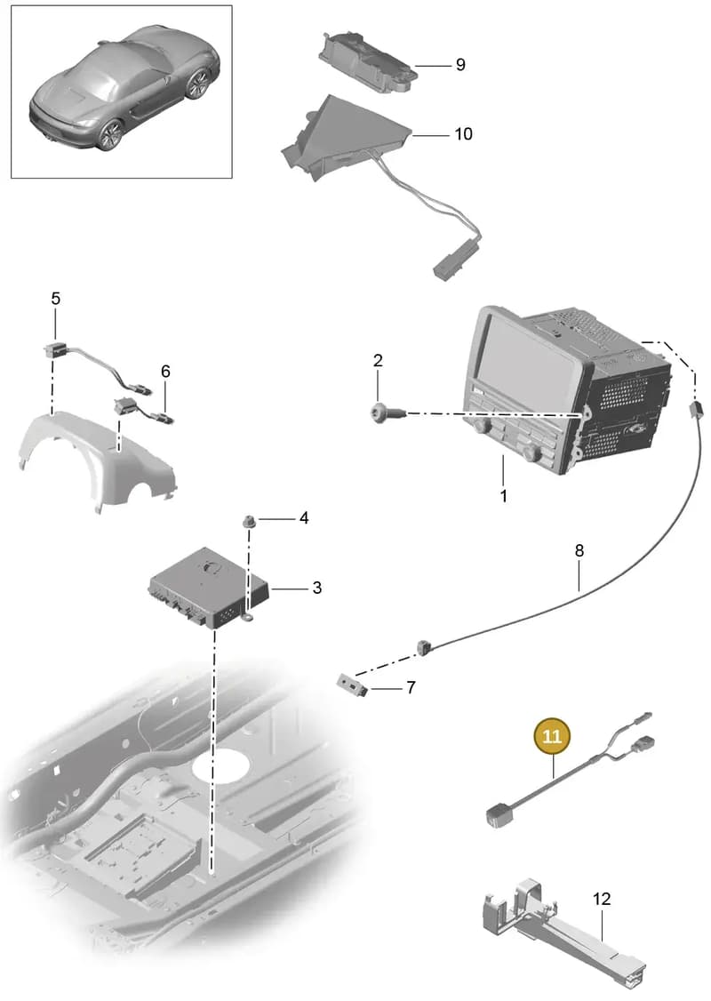 99164557500 — Porsche Boxster (2012-2016) diagram p39911000, position 11