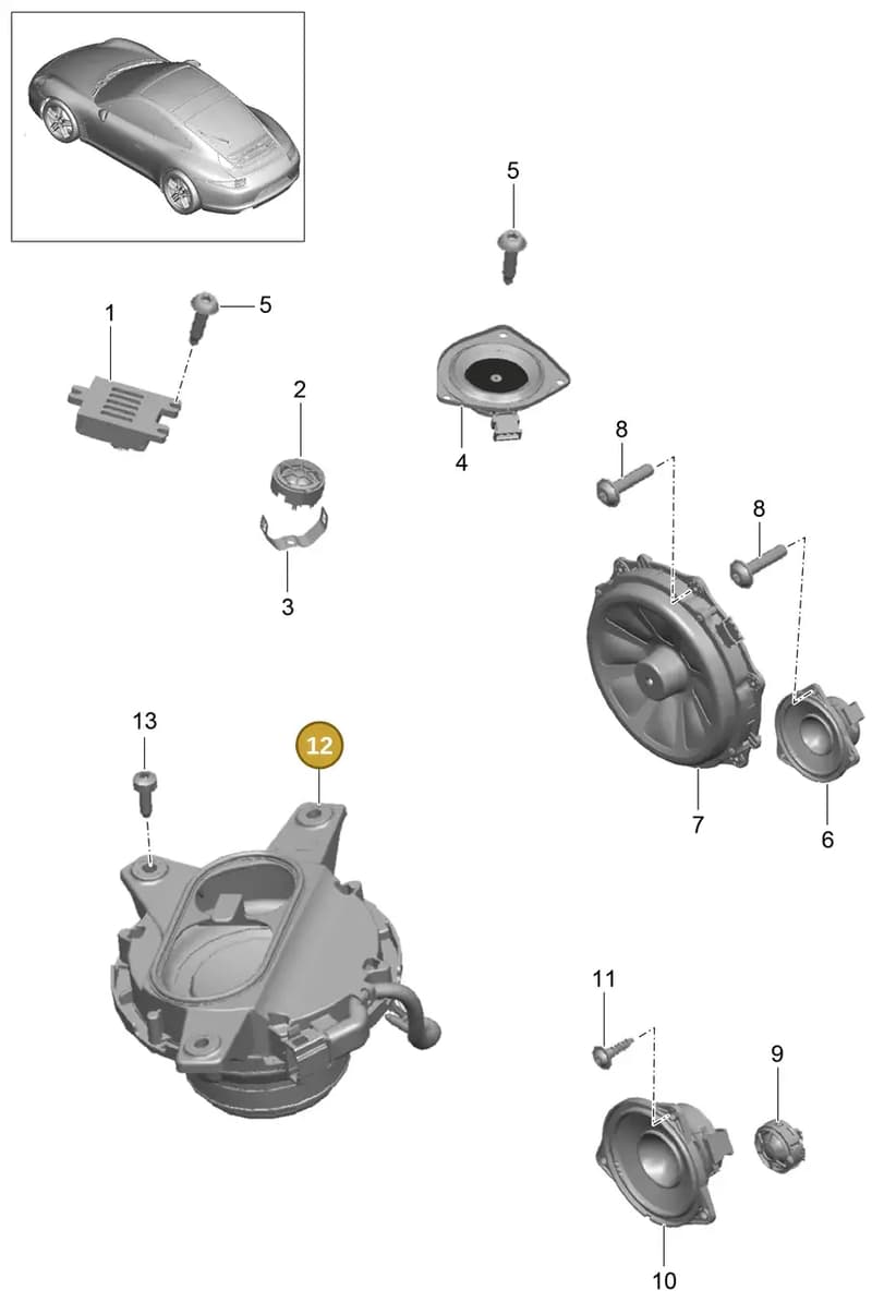 99164557600 — Porsche 991 Carrera 4 (2011-2016) diagram p38911005, position 12
