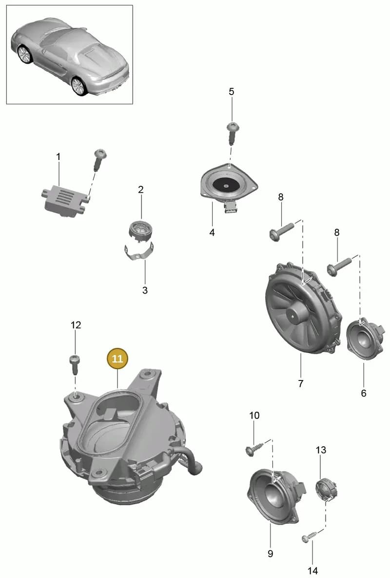 99164557600 — Porsche Boxster Spyder (2015-2016) diagram p46911005, position 11
