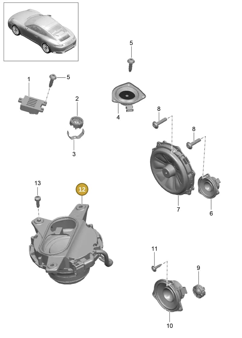 99164557600 — Porsche 911 (2016-2019) diagram p47911005, position 12