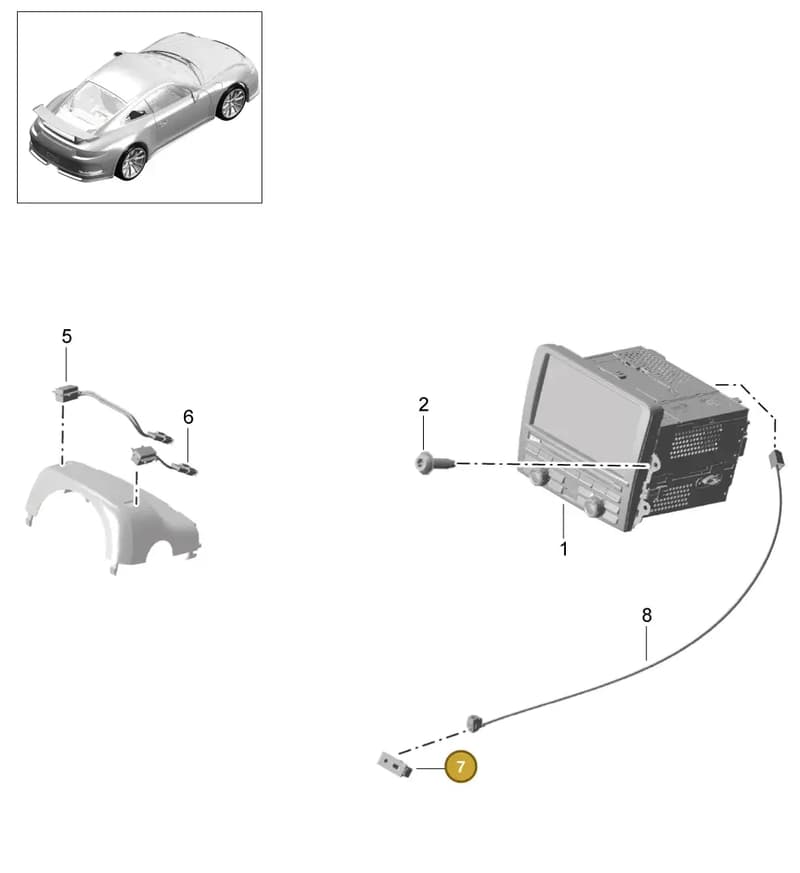 99164585290 — Porsche 911 (2013-2020) diagram p41911000, position 7