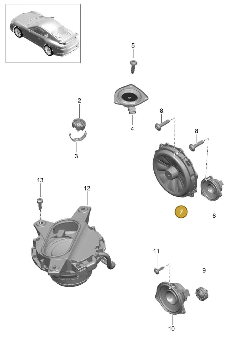 99164585290 — Porsche 911 (2013-2020) diagram p41911006, position 7
