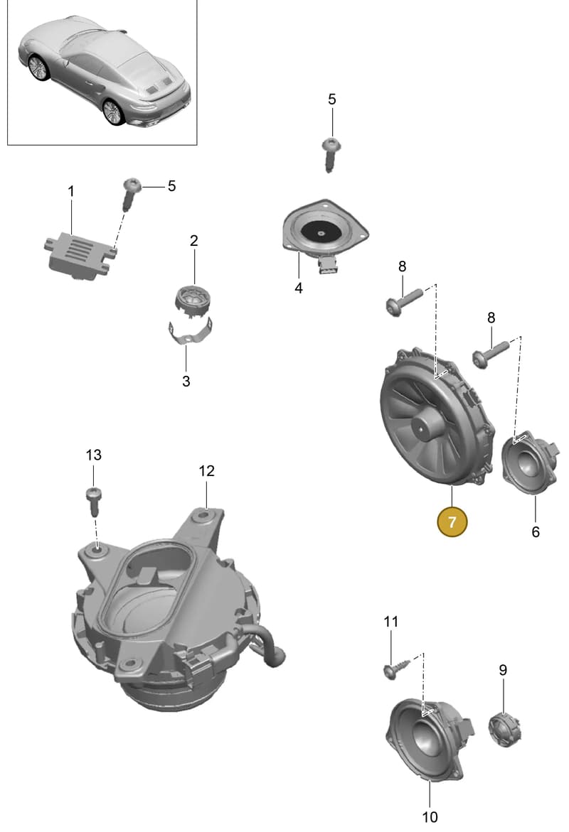 99164585290 — Porsche GT2 RS Clubsport (2013-2020) diagram p42911006, position 7
