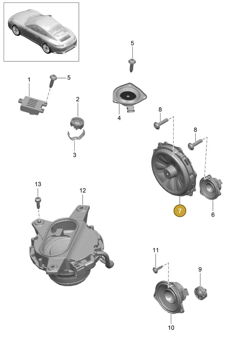 99164585290 — Porsche 911 (2016-2019) diagram p47911005, position 7