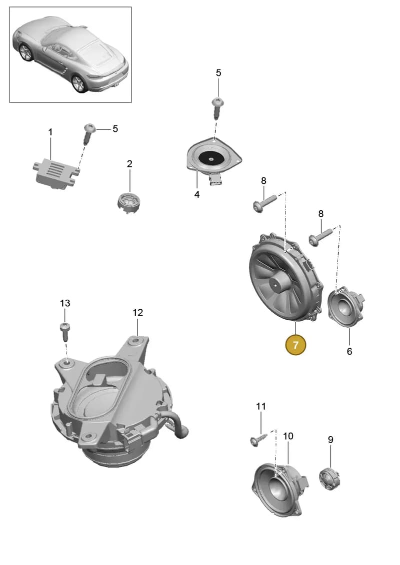 99164585290 — Porsche Cayman (2016-2019) diagram p50911005, position 7