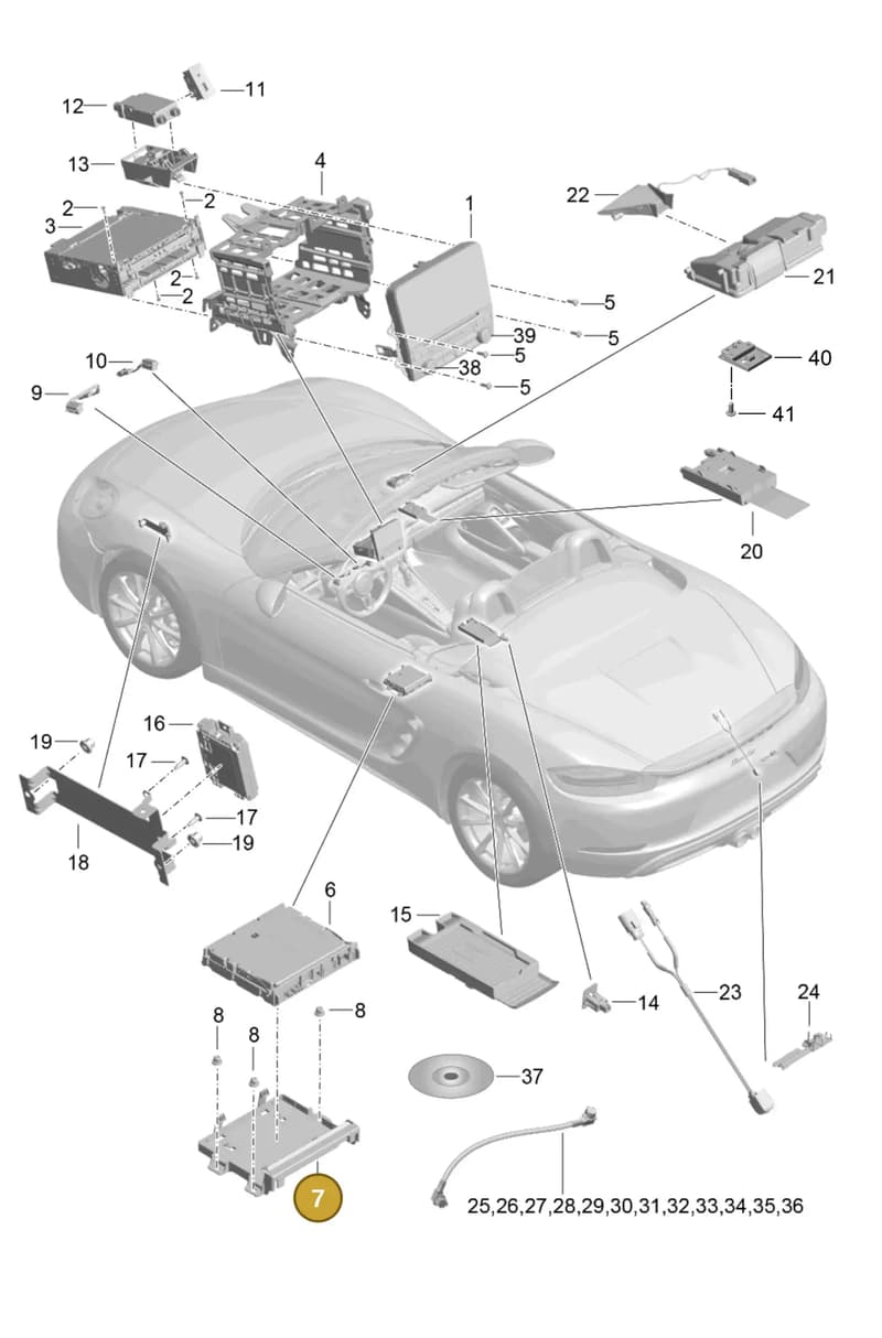 99164585290 — Porsche Boxster (2016-2019) diagram p48911000, position 7