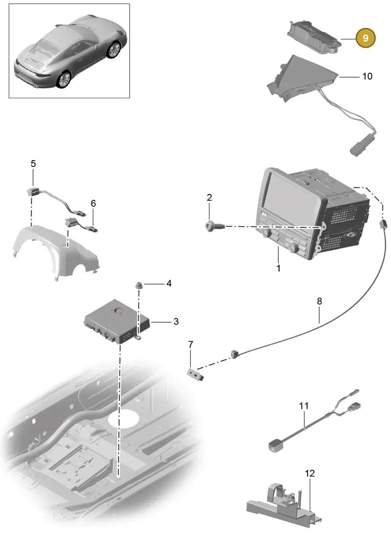 99164706301 — Porsche 991 Carrera 4 (2011-2016) diagram p38911000, position 9