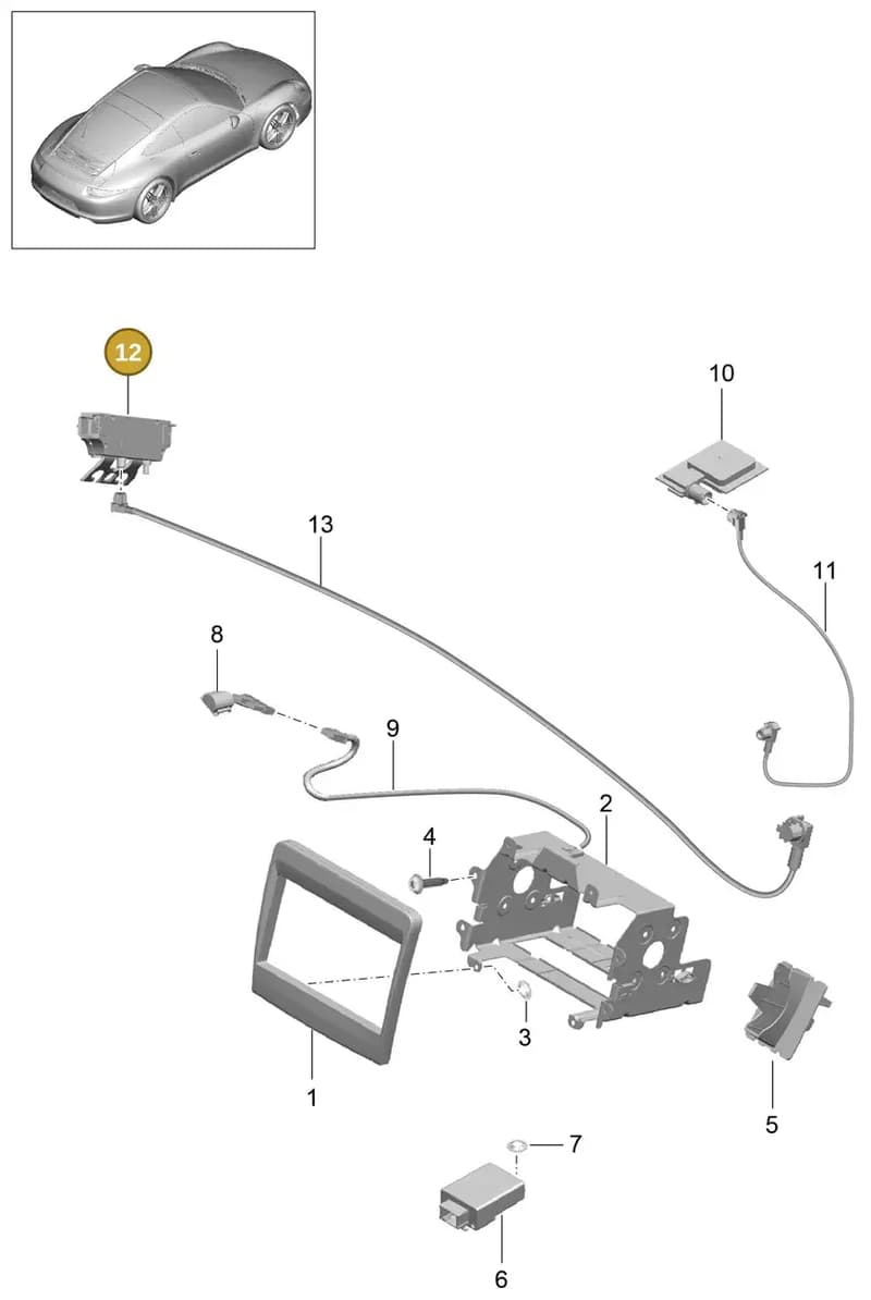 99164710901 — Porsche 991 Carrera 4 (2011-2016) diagram p38911001, position 12