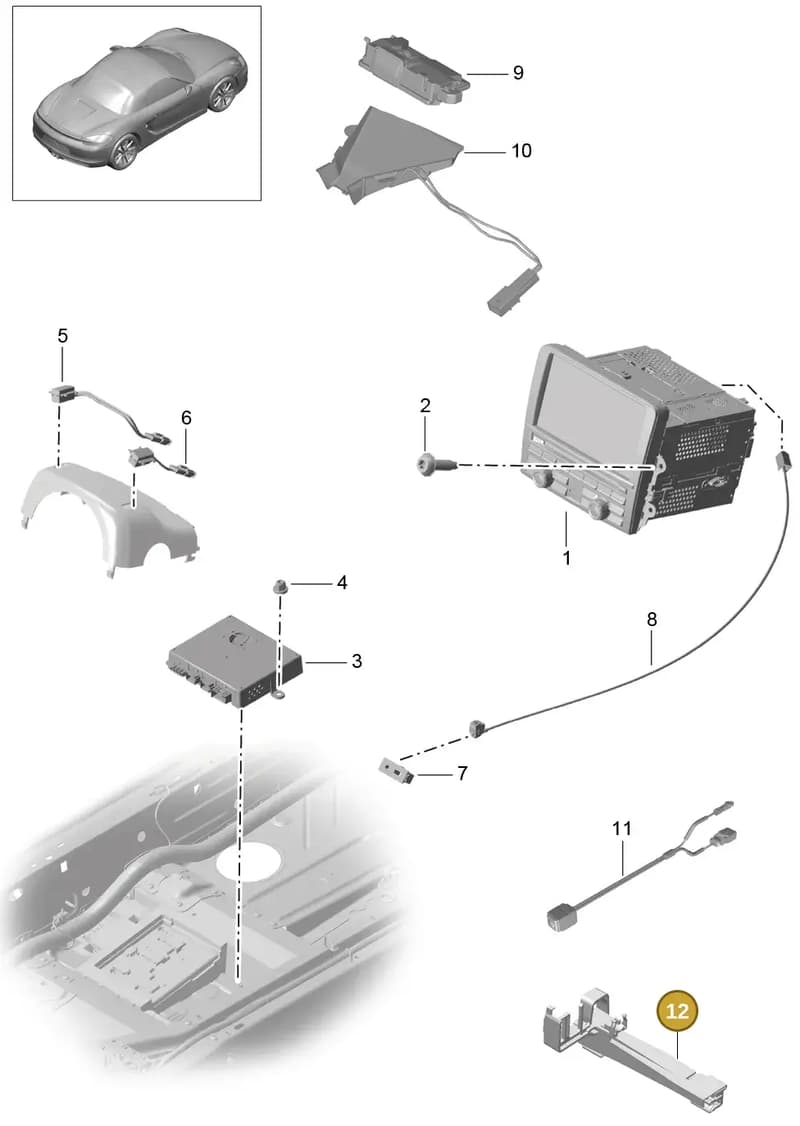 99164710901 — Porsche Boxster (2012-2016) diagram p39911000, position 12