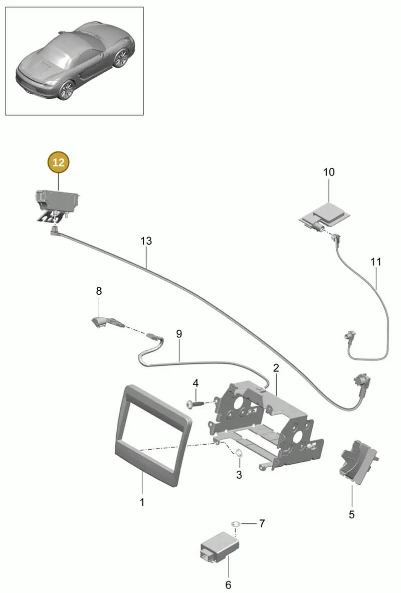 99164710901 — Porsche Boxster (2012-2016) diagram p39911001, position 12