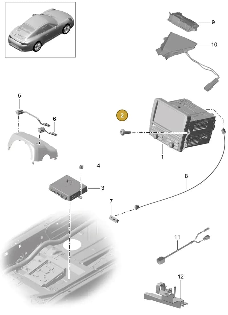99164711700 — Porsche 991 Carrera 4 (2011-2016) diagram p38911000, position 2