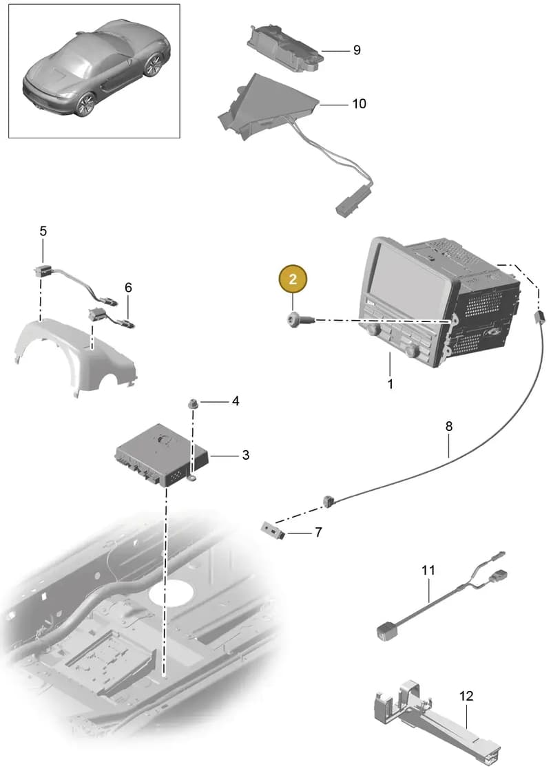 99164712700 — Porsche Boxster (2012-2016) diagram p39911000, position 2