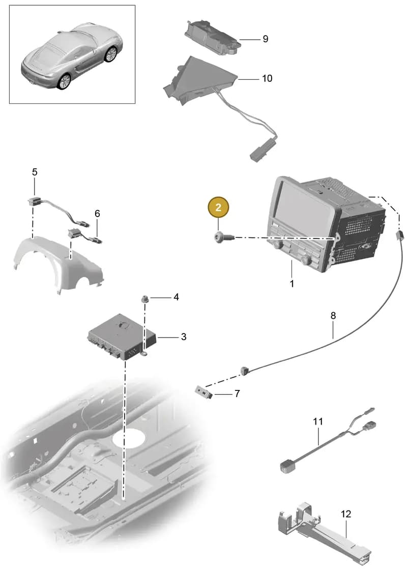 99164712700 — Porsche Cayman (2013-2016) diagram p40911000, position 2