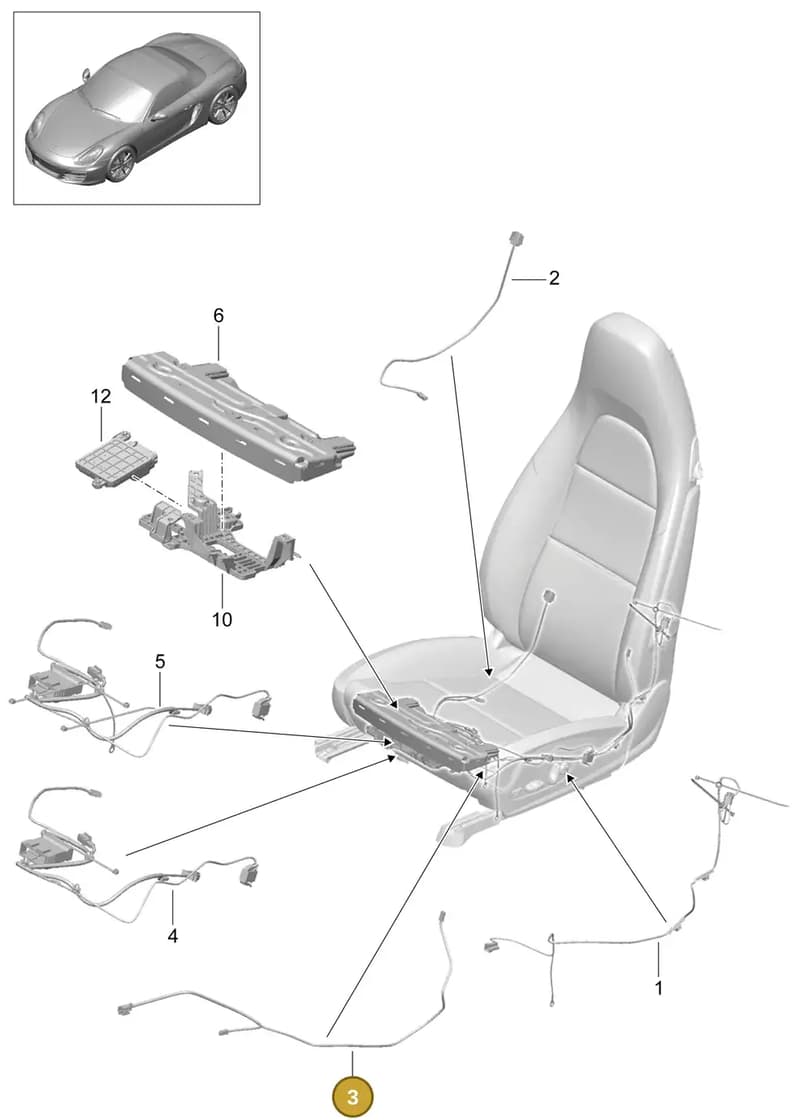 99165312503 — Porsche Boxster (2012-2016) diagram p39817010, position 3