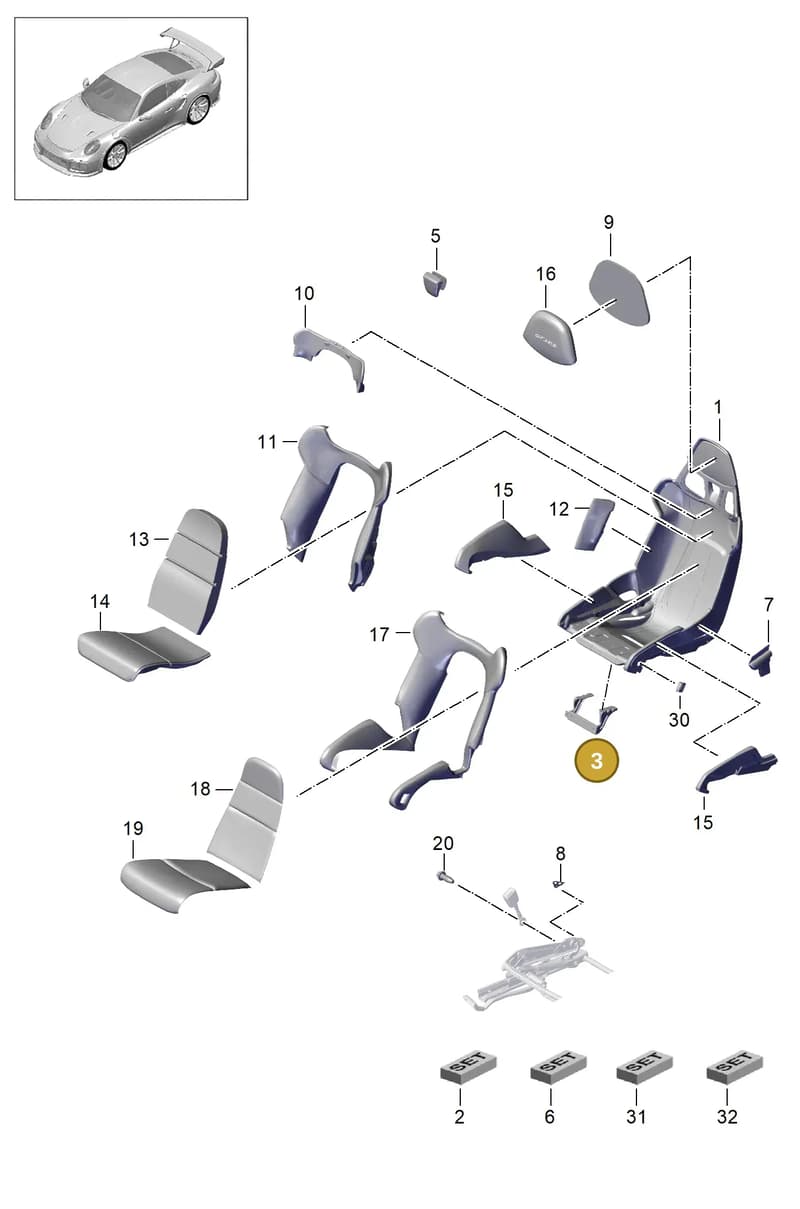 99165312503 — Porsche 911 (2013-2020) diagram p42817010, position 3