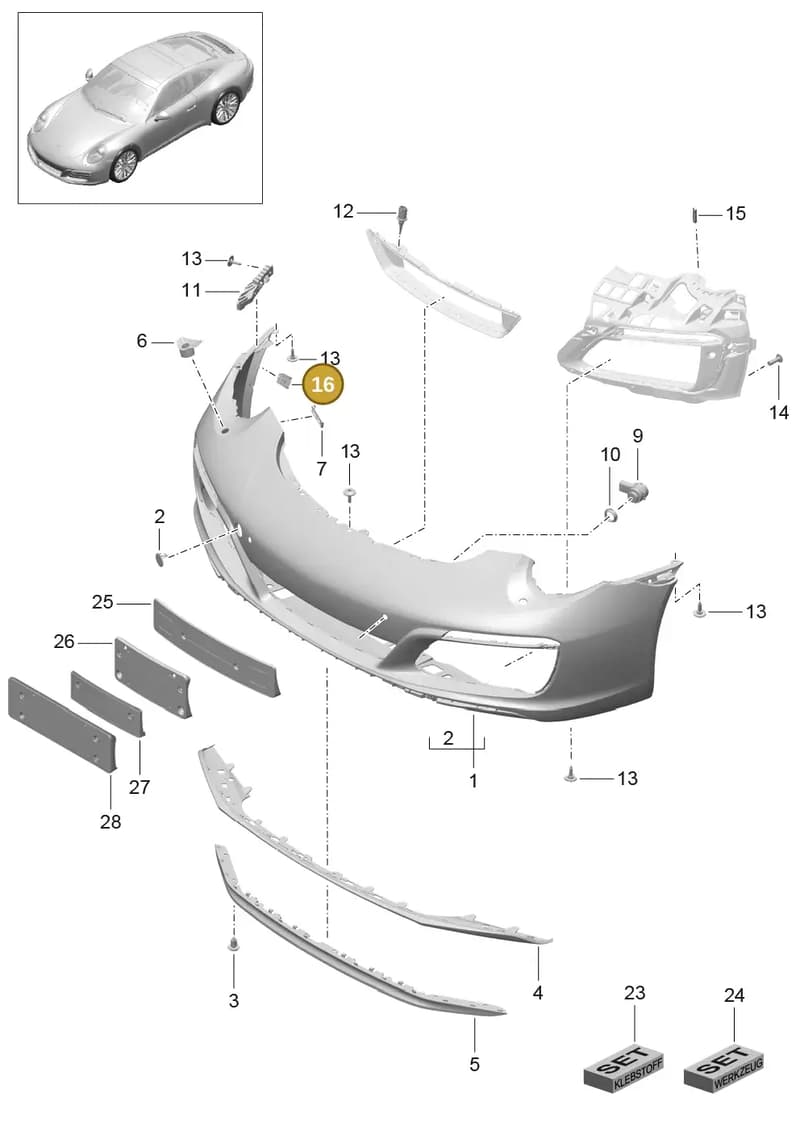 991701051041E0 — Porsche 911 (2016-2019) diagram p47802000, position 16
