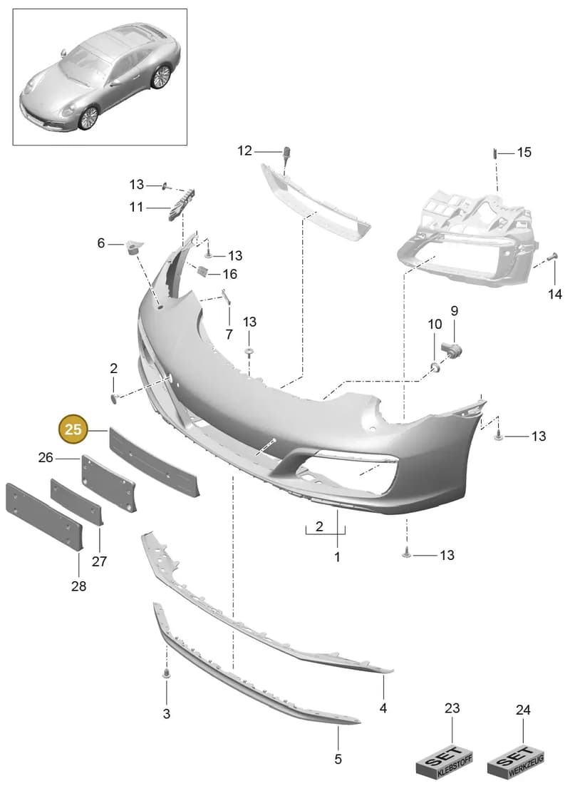 99170105114OK1 — Porsche 911 (2016-2019) diagram p47802000, position 25