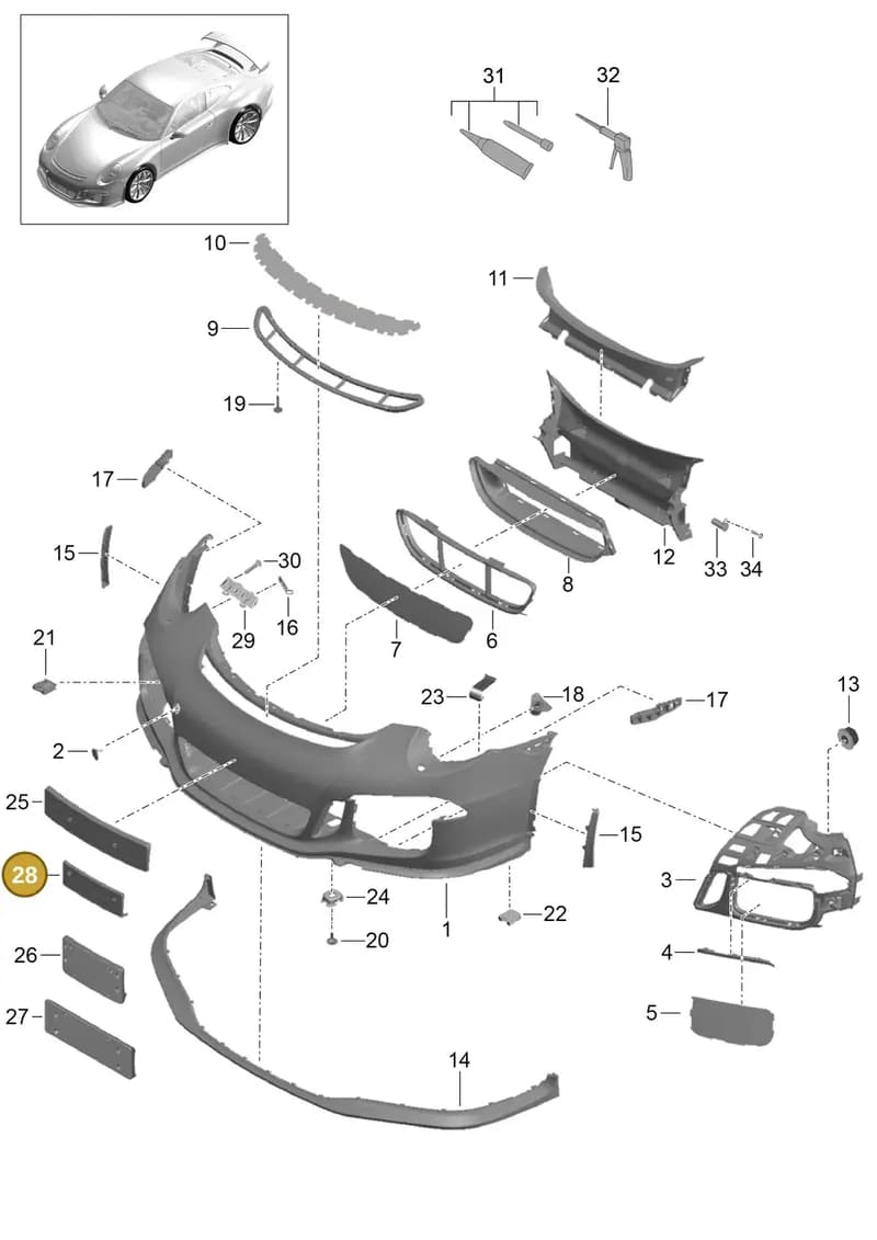 99170105183OK1 — Porsche 911 (2013-2020) diagram p41802000, position 28+35